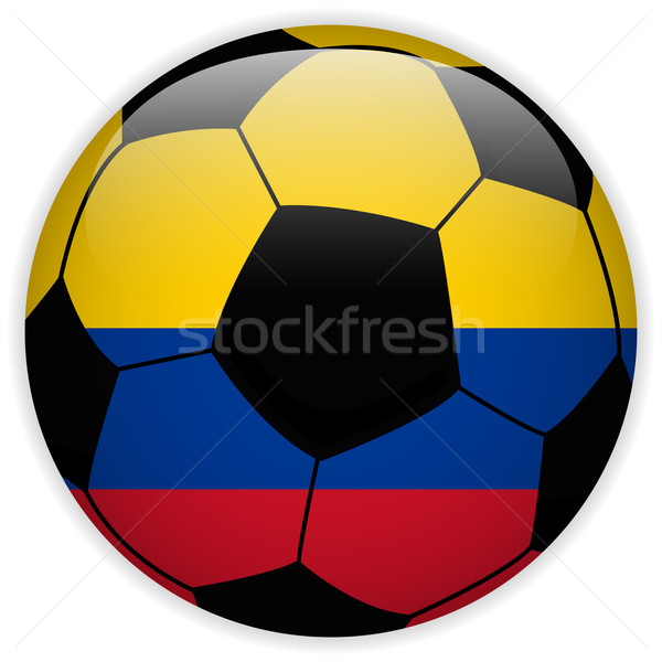 Колумбия флаг футбольным мячом вектора Мир футбола Сток-фото © gubh83