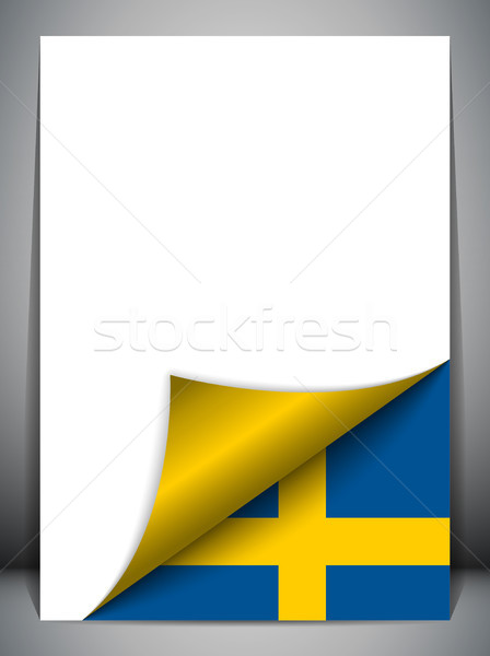 Sweden Country Flag Turning Page Stock photo © gubh83