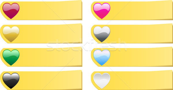 Set of 8  colored hearts post stickers notes Stock photo © gubh83