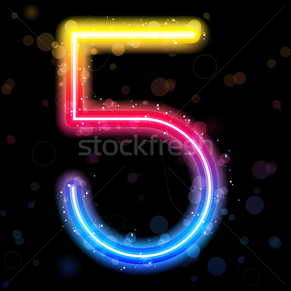 Number Rainbow Lights  Glitter with Sparkles Stock photo © gubh83