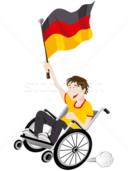 Germany Sport Fan Supporter on Wheelchair with Flag Stock photo © gubh83