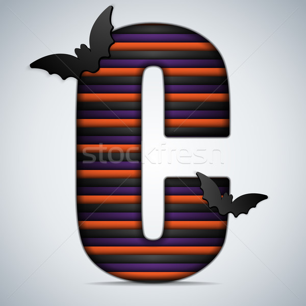 Stockfoto: Halloween · bat · alfabet · brieven · streep · zwarte
