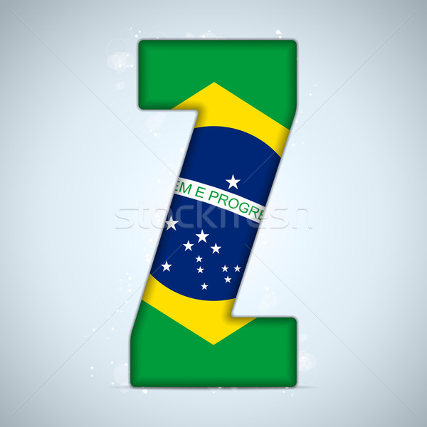 Stockfoto: Brazilië · vlag · alfabet · brieven · woorden · vector