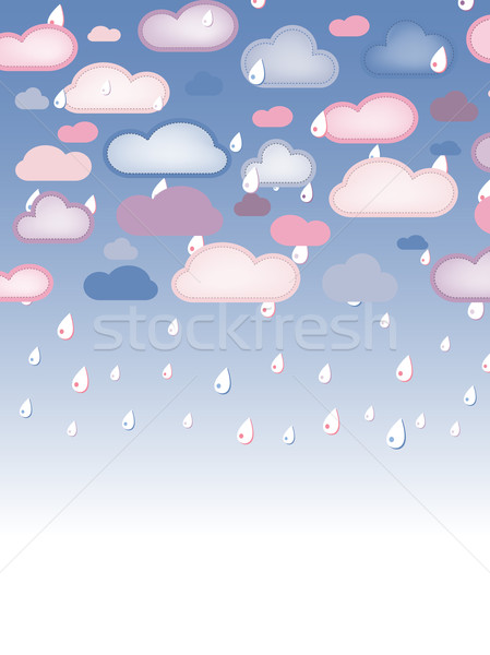 Regen wolken retro seizoen najaar vector Stockfoto © gubh83