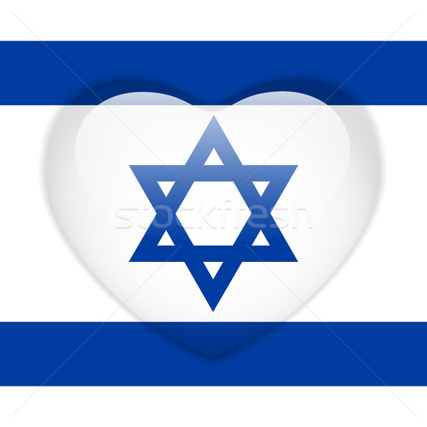 Israel Flag Heart Glossy Button Stock photo © gubh83