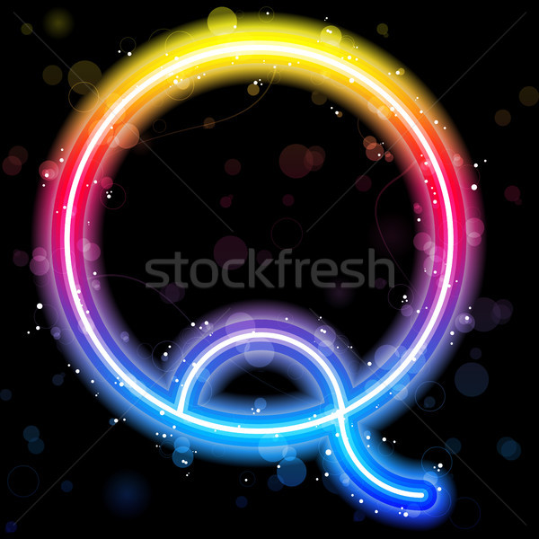 Alphabet Rainbow lumières glitter vecteur fête [[stock_photo]] © gubh83