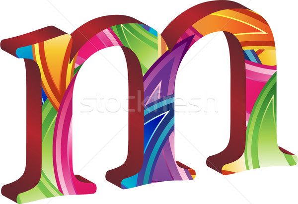 Colored alphabet with spikes and leaves Stock photo © gubh83