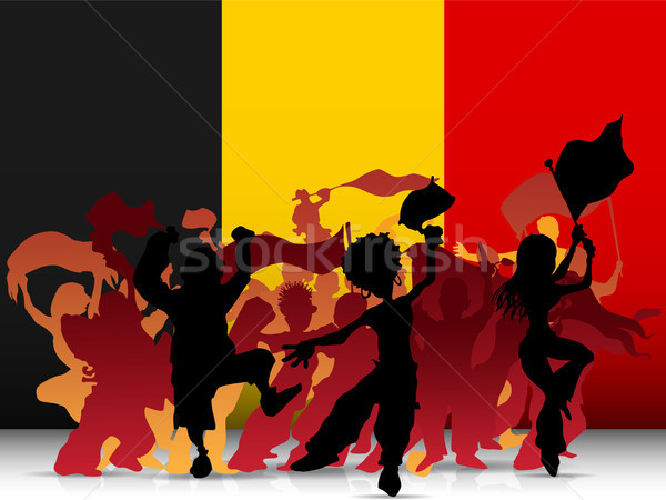 Belgia sportu fan tłum banderą wektora Zdjęcia stock © gubh83