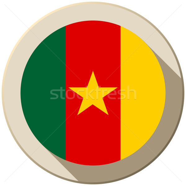 Camarões bandeira botão ícone moderno vetor Foto stock © gubh83