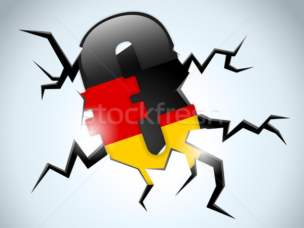 Stock photo: Euro Money Crisis Germany Flag Crack on the Floor