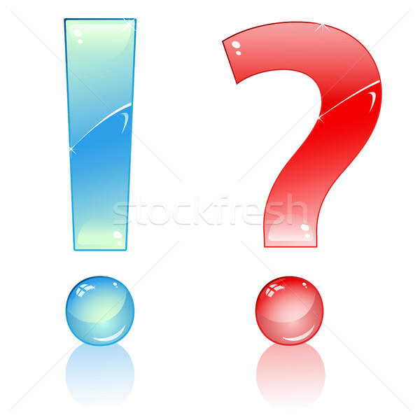Blue Exclamation and Red Interrogation Marks. Stock photo © gubh83