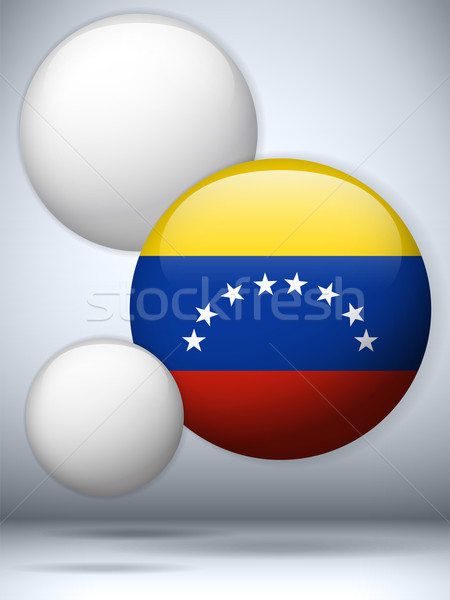 Stock fotó: Venezuela · zászló · fényes · gomb · vektor · világ