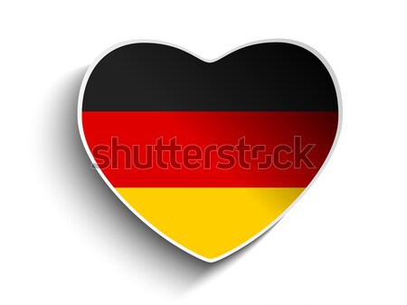 Германия флаг сердце бумаги наклейку вектора Сток-фото © gubh83