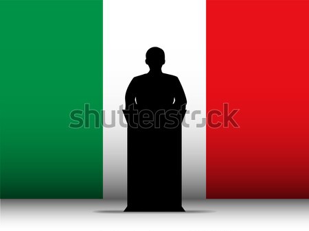 Bulgaria Speech Tribune Silhouette with Flag Background Stock photo © gubh83