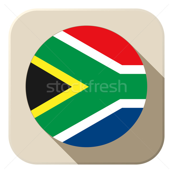 Stock fotó: Dél-Afrika · zászló · gomb · ikon · modern · vektor