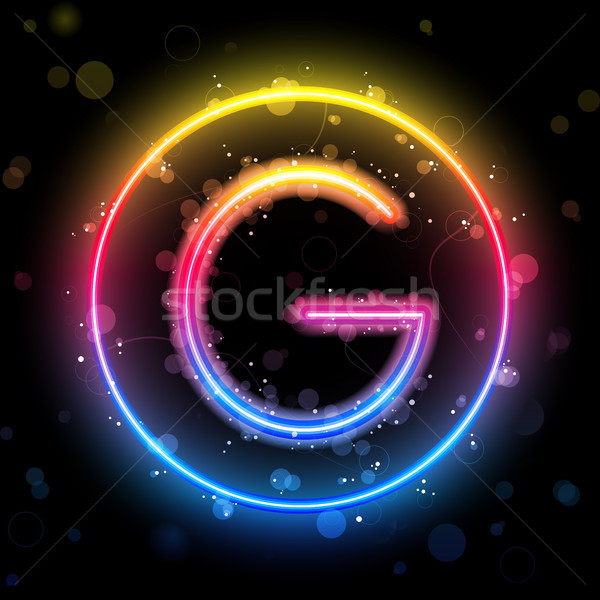 Alphabet Rainbow Lights in Circle Button Stock photo © gubh83