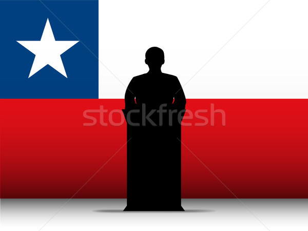 Chile Speech Tribune Silhouette with Flag Background Stock photo © gubh83