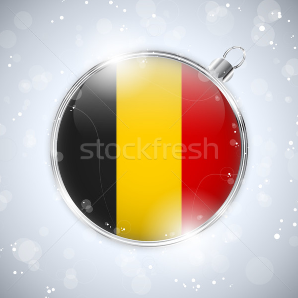 Merry Christmas Silver Ball with Flag Belgium Stock photo © gubh83