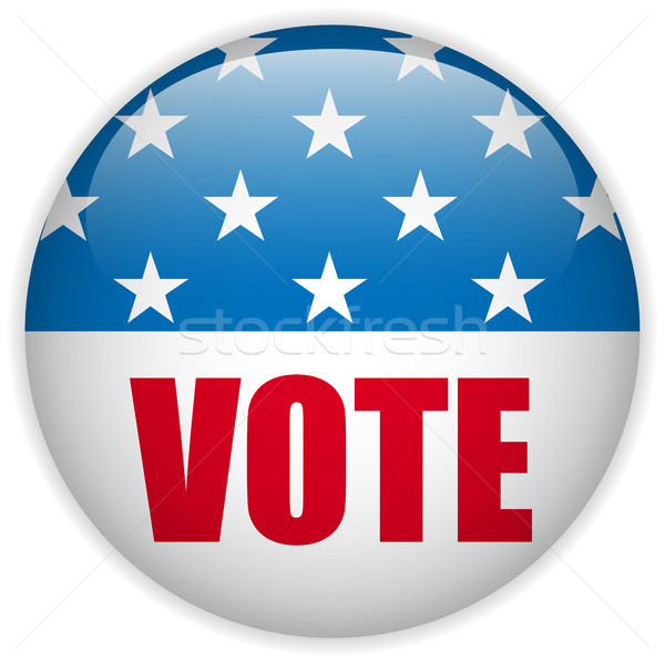 ストックフォト: 米国 · 選挙 · 投票 · ボタン · ベクトル · 青