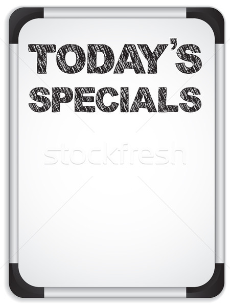 Whiteboard with Today's Specials Message written with Chalk Stock photo © gubh83