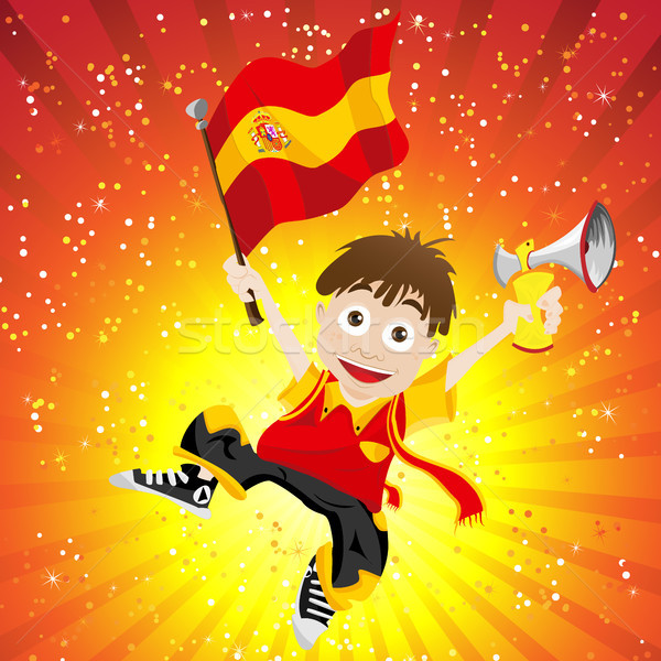 Spain Sport Fan with Flag and Horn Stock photo © gubh83