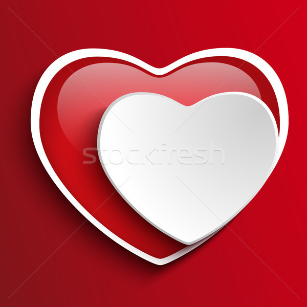 Vetro rosso lucido cuore vettore sfondo Foto d'archivio © gubh83