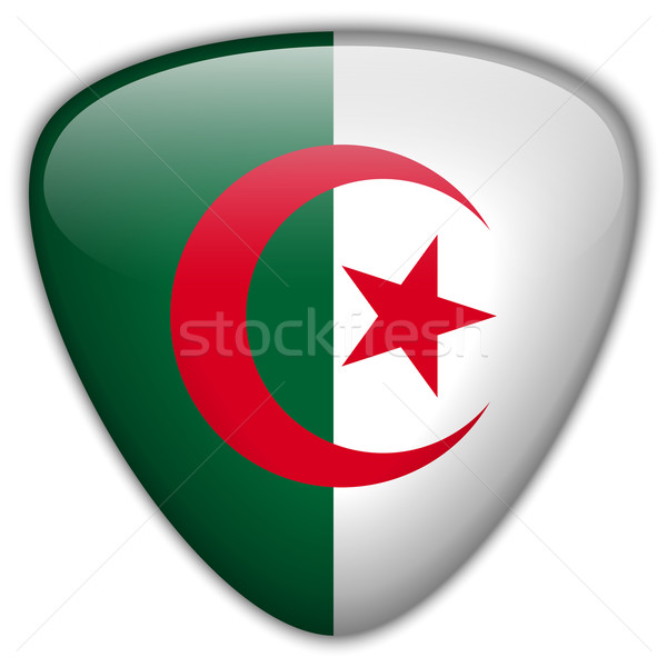 Argélia bandeira botão vetor vidro Foto stock © gubh83