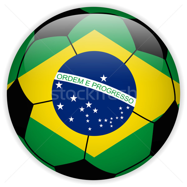 Brasil bandera balón de fútbol vector deporte mundo Foto stock © gubh83