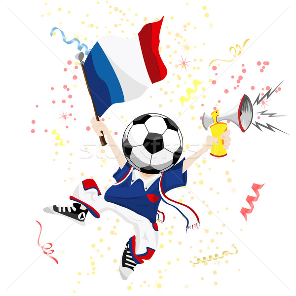 Francja piłka nożna fan piłka głowie Zdjęcia stock © gubh83