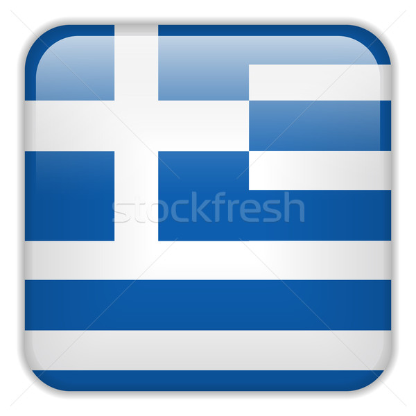 Stock photo: Greece Flag Smartphone Application Square Buttons