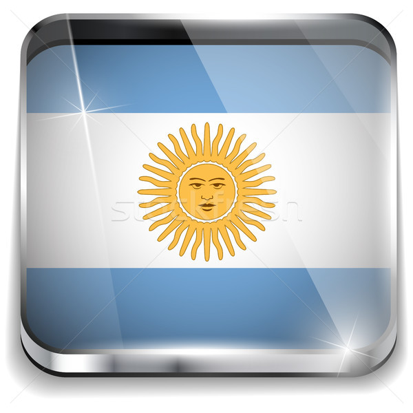 Stockfoto: Argentinië · vlag · smartphone · toepassing · vierkante · knoppen