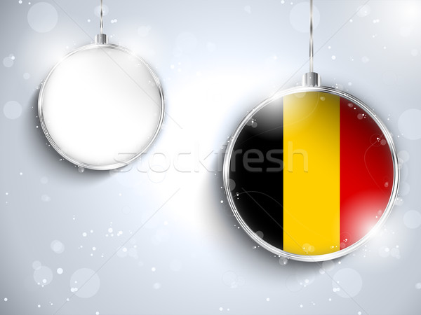 Merry Christmas Silver Ball with Flag Belgium Stock photo © gubh83