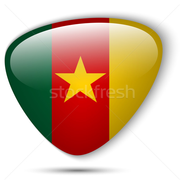 Camarões bandeira botão vetor vidro Foto stock © gubh83