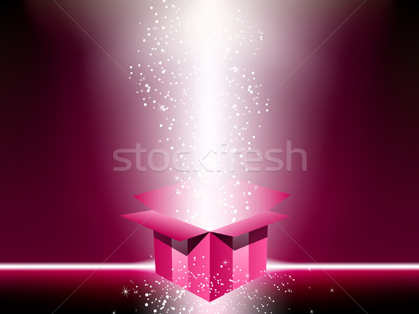粉紅色 禮品盒 明星 編輯 向量 圖像 商業照片 © gubh83