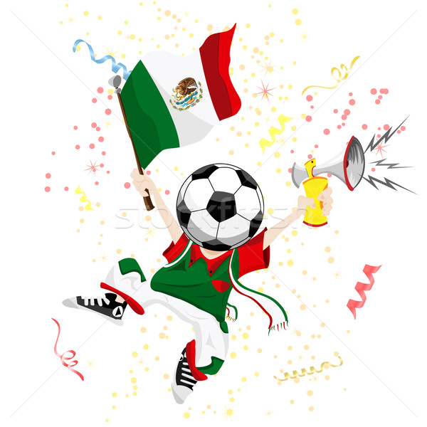 Meksyk piłka nożna fan piłka głowie Zdjęcia stock © gubh83