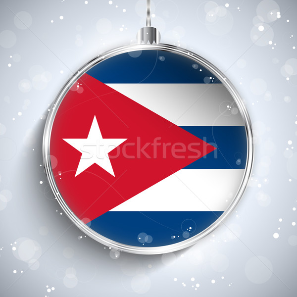 Vrolijk christmas zilver bal vlag Cuba Stockfoto © gubh83
