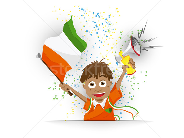 Ivory Coast Soccer Fan Flag Cartoon Stock photo © gubh83