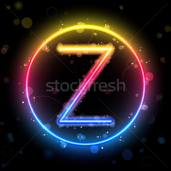 Alphabet Rainbow lumières cercle bouton vecteur [[stock_photo]] © gubh83