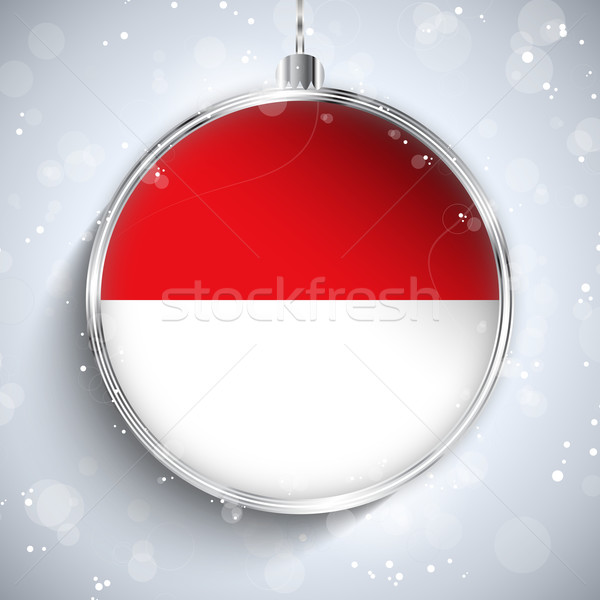 Merry Christmas Silver Ball with Flag Monaco Stock photo © gubh83