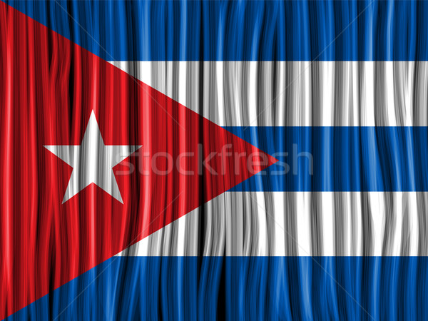 Zdjęcia stock: Kuba · banderą · fali · tkaniny · tekstury · wektora