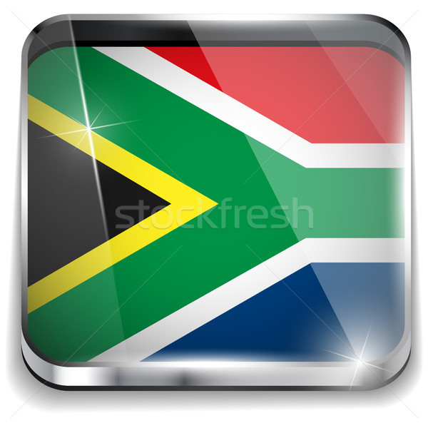 Stock foto: Südafrika · Flagge · Smartphone · Anwendung · Platz · Tasten