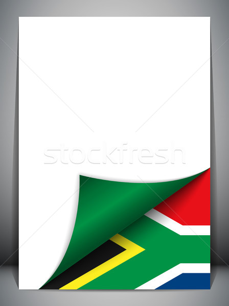 South Africa Country Flag Turning Page Stock photo © gubh83