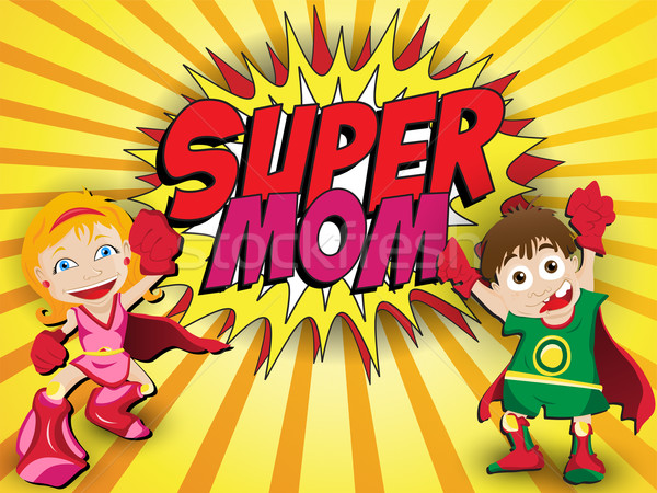 Stock photo: Happy Mother Day Super Hero Mommy