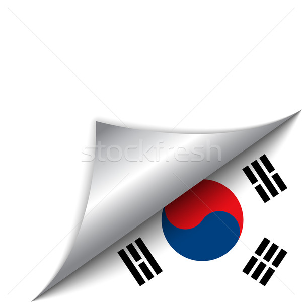 South Korea Country Flag Turning Page Stock photo © gubh83