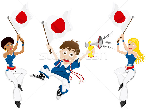 日本 運動 風扇 旗 號角 向量 商業照片 © gubh83