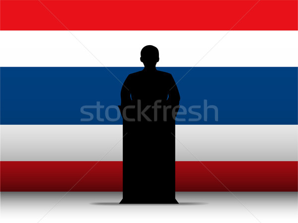 Thailand Speech Tribune Silhouette with Flag Background Stock photo © gubh83