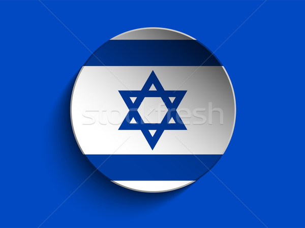 Stockfoto: Israël · vlag · papier · cirkel · schaduw · knop