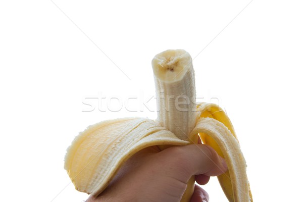 Banaan menselijke hand geïsoleerd witte vruchten leven Stockfoto © Gudella