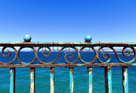 Roestige Blauw zee hemel water Stockfoto © guffoto