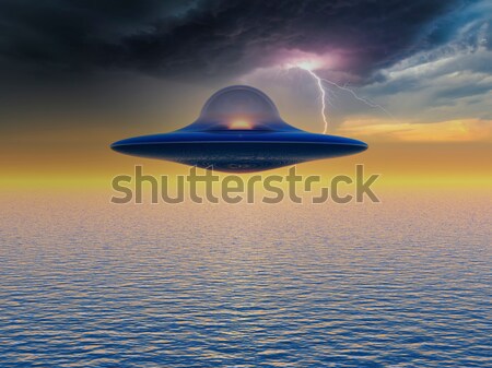 Ufo ciencia ficción ilustración cielo espacio buque Foto stock © guffoto